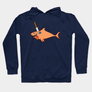 shark impaled by a sword Hoodie